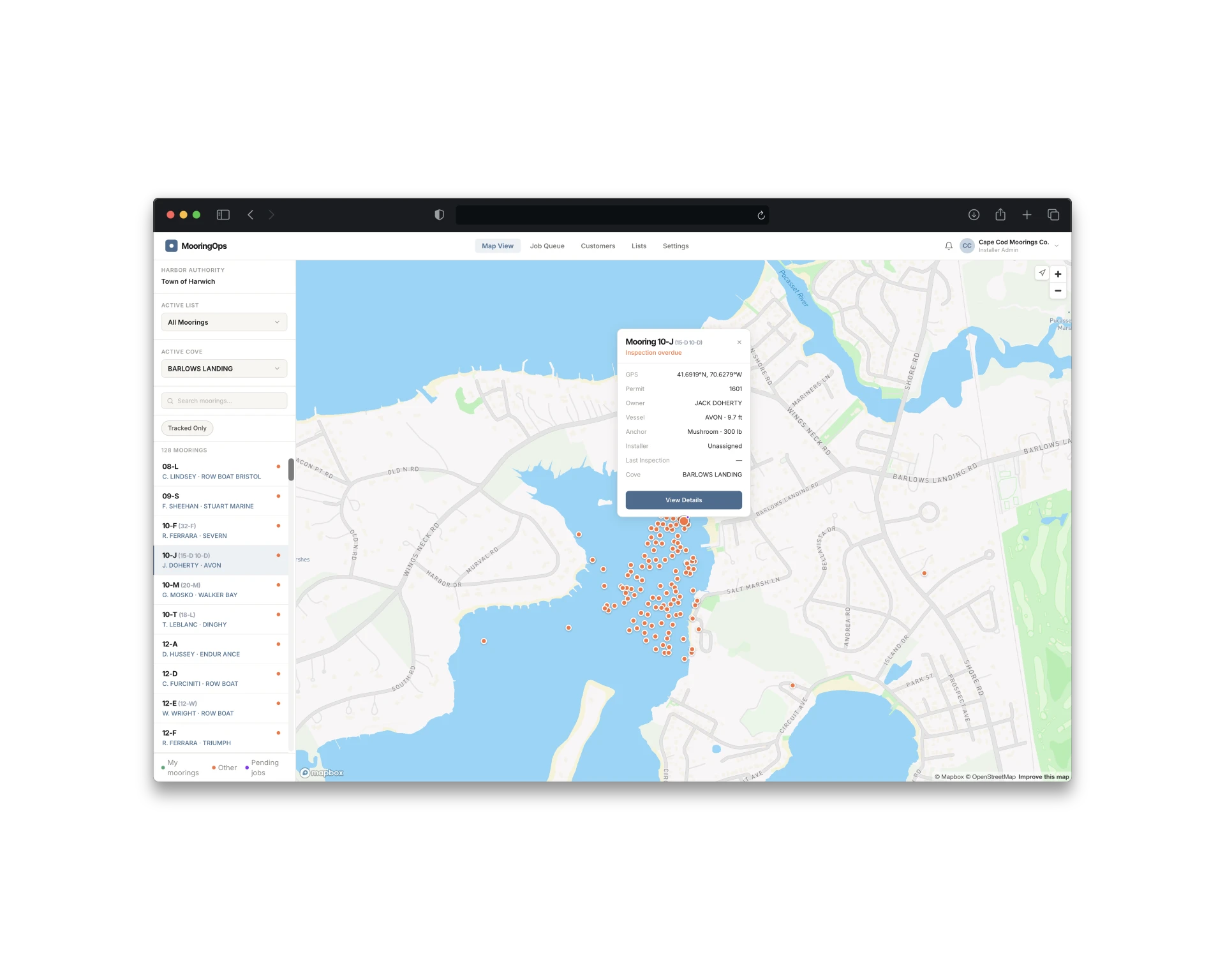 Harbor visibility map view